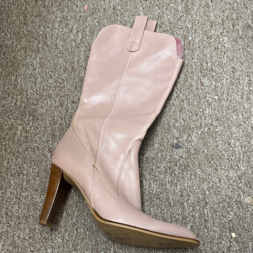 BCBG Blush Pink High-Heel Western Boot